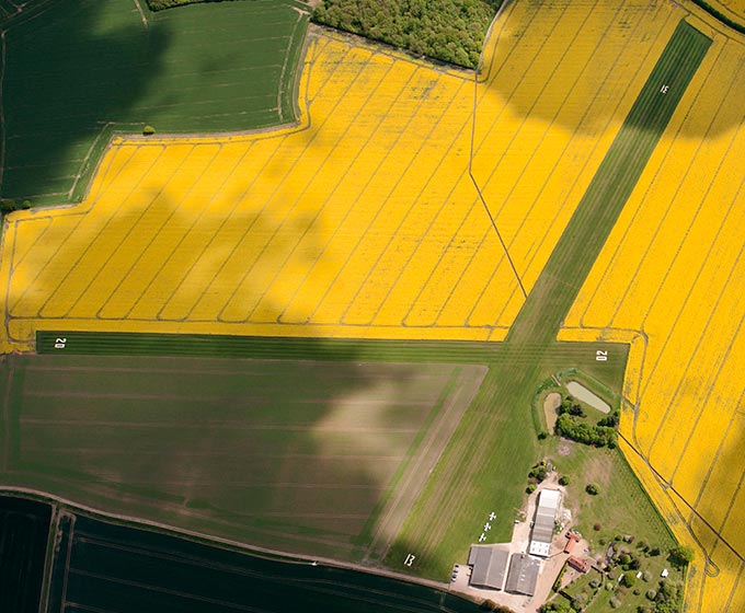 Crowfield Airfield, Suffolk from the air